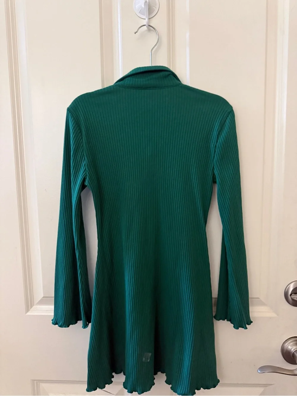 Old Navy Emerald Green Ribbed Long-Sleeve Polo Dress